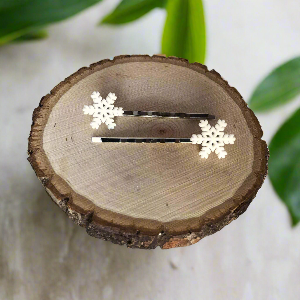 Christmas Winter Snowflake Bobby Pins Whimsical Holiday Set