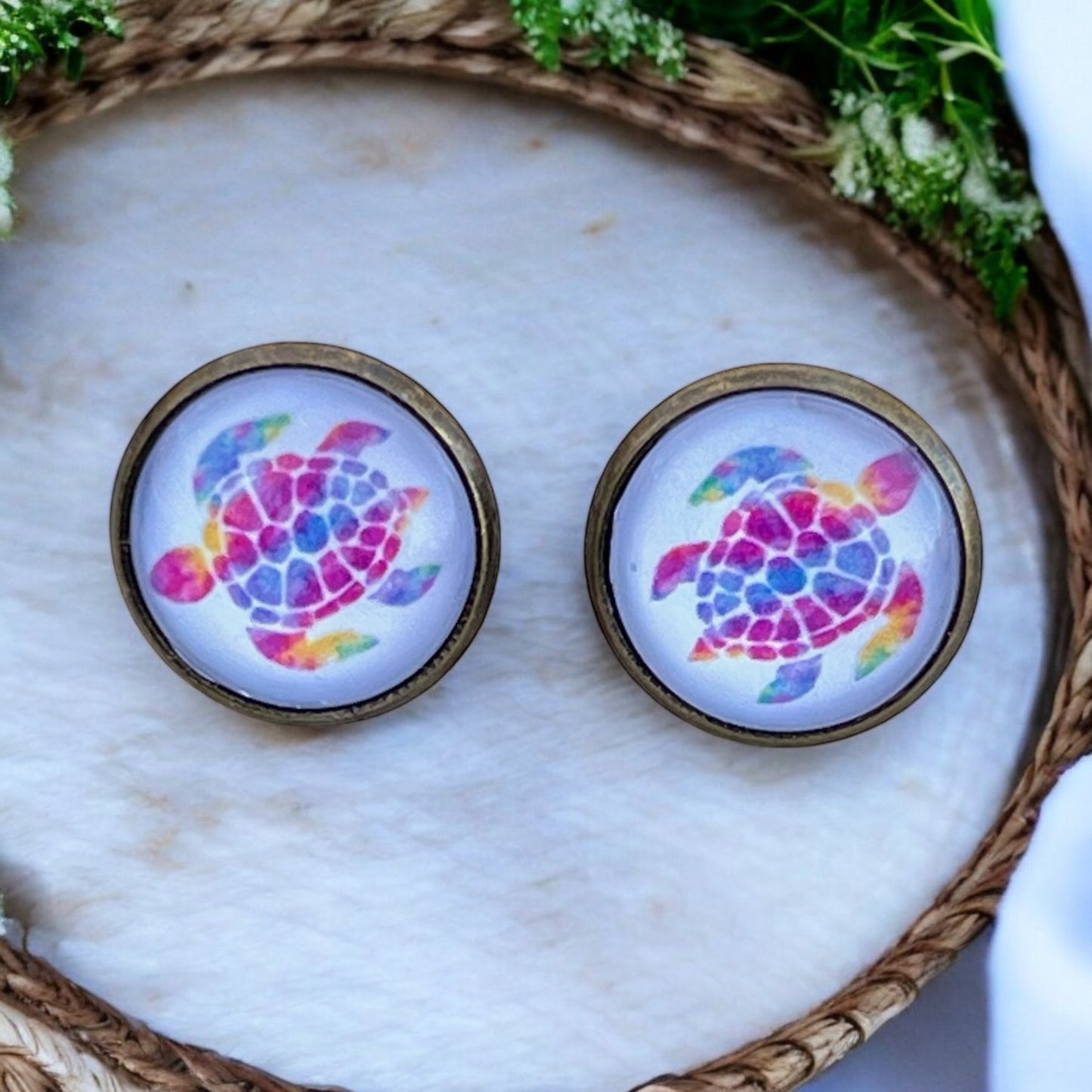 Sea Turtle Stud Earrings – Handmade Ocean-Inspired Jewelry
