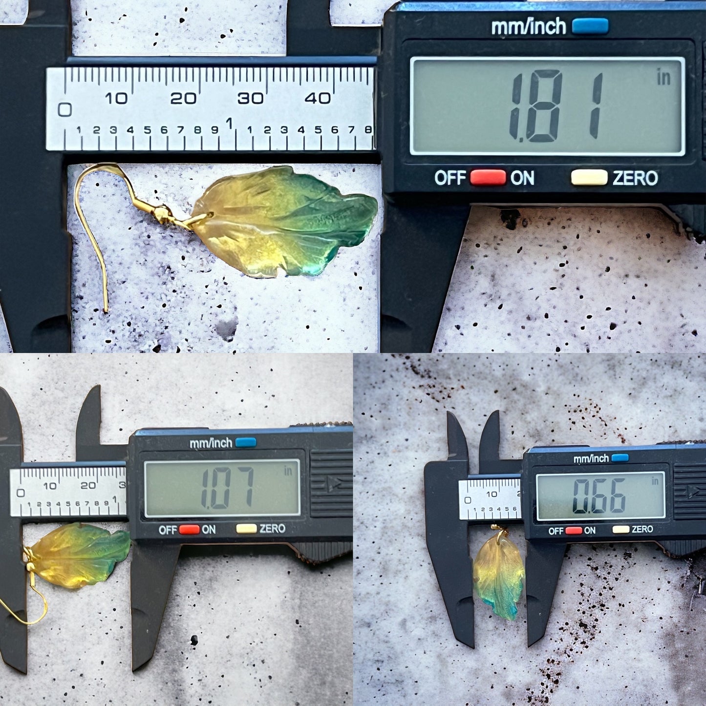 Czech Glass Leaf Earrings – Boho Nature-Inspired Dangles