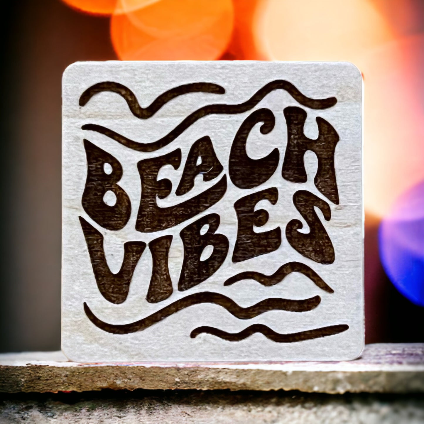 Beach Vibes Magnet – Coastal Boho Wood Decor for Summer Lovers