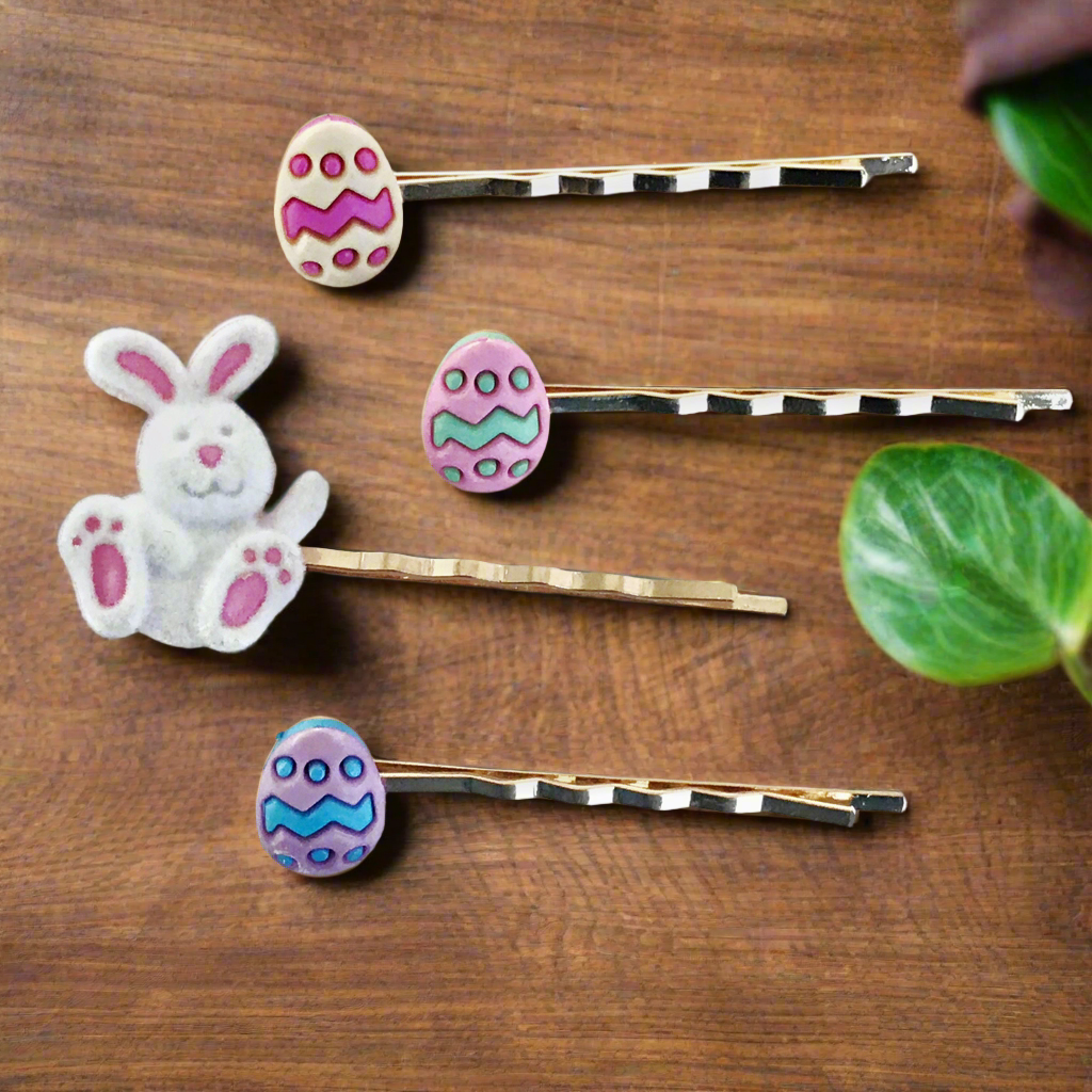 Easter Bunny & Egg Hair Pins Bunny Bobby Pin Set of 4