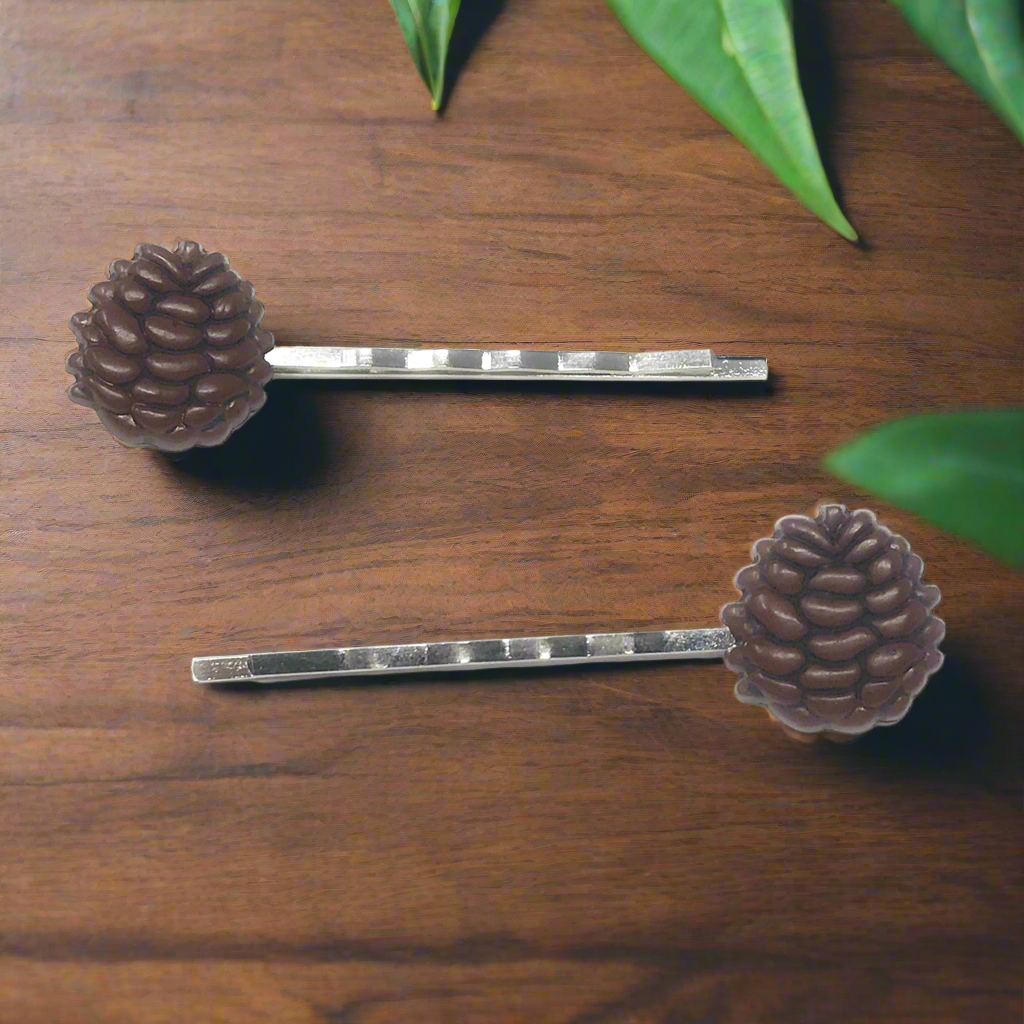 Pinecone Hair Pins - Set of 2 - Nature-Inspired Hair Accessories