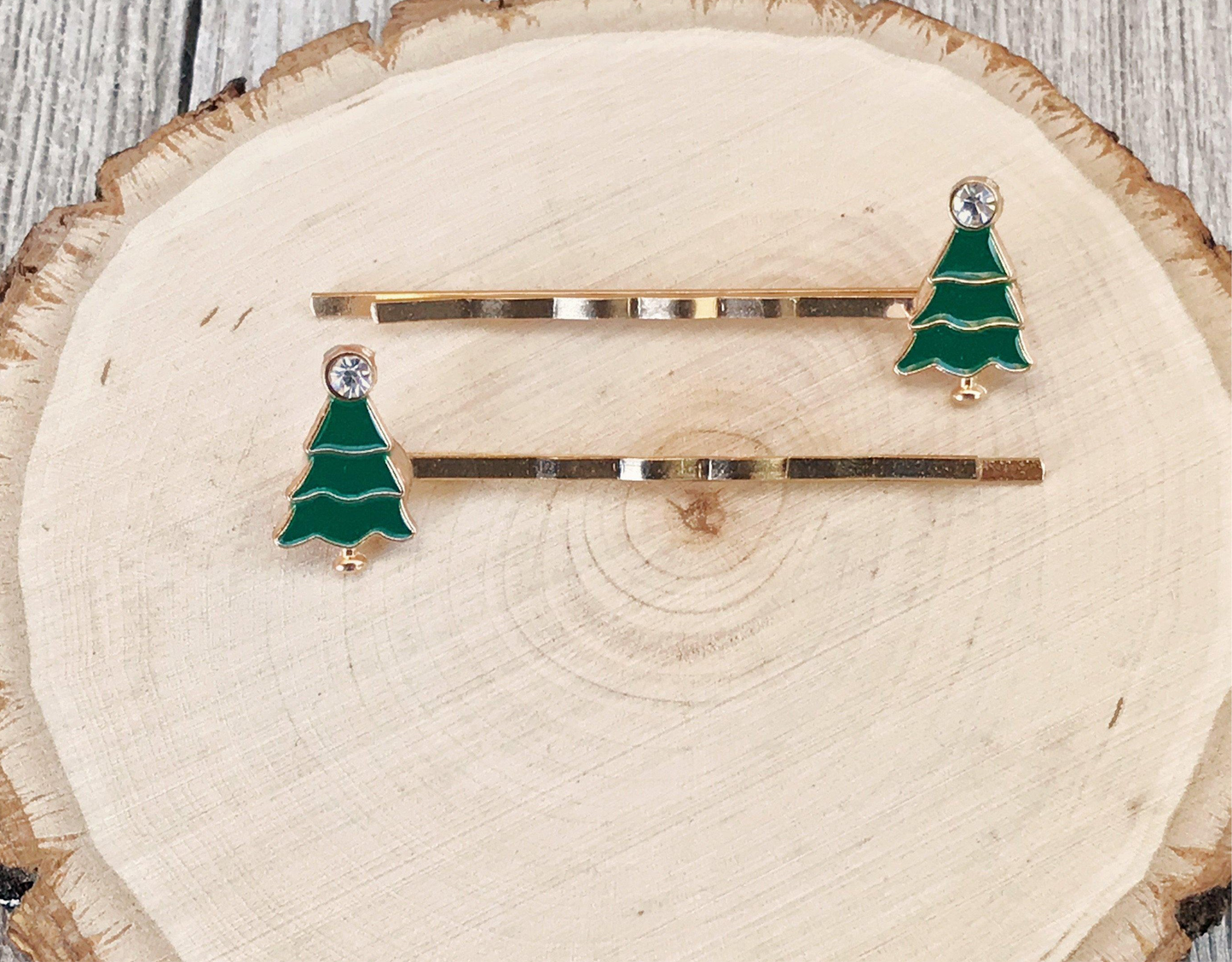 Christmas Tree Hair Pins - Festive Holiday Accessories