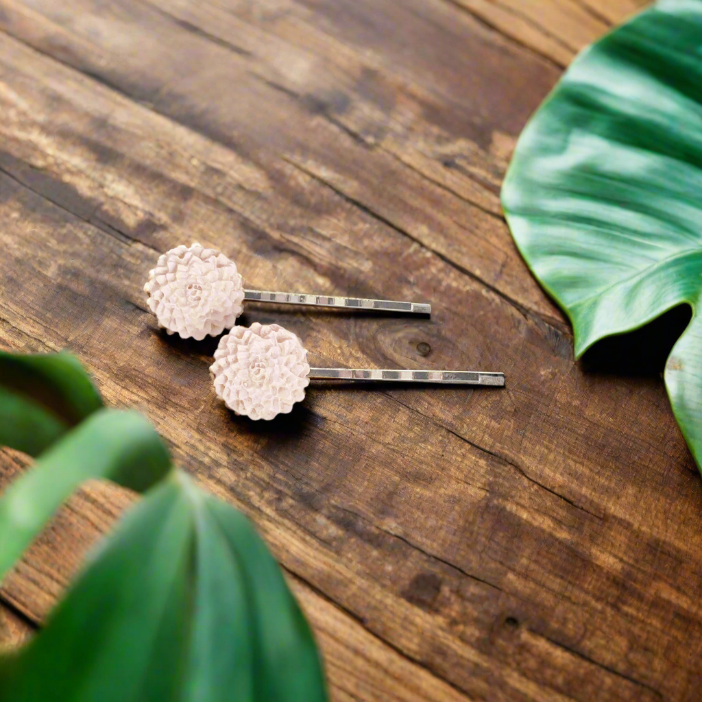 Light Pink Floral Hair Pins