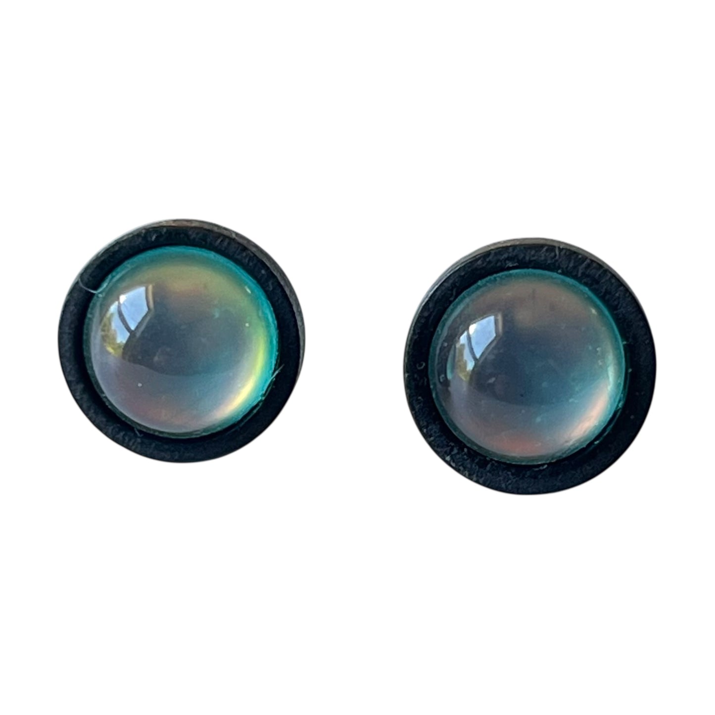 Iridescent Dome Stud Earrings – Bold Handmade Galaxy-Inspired Jewelry