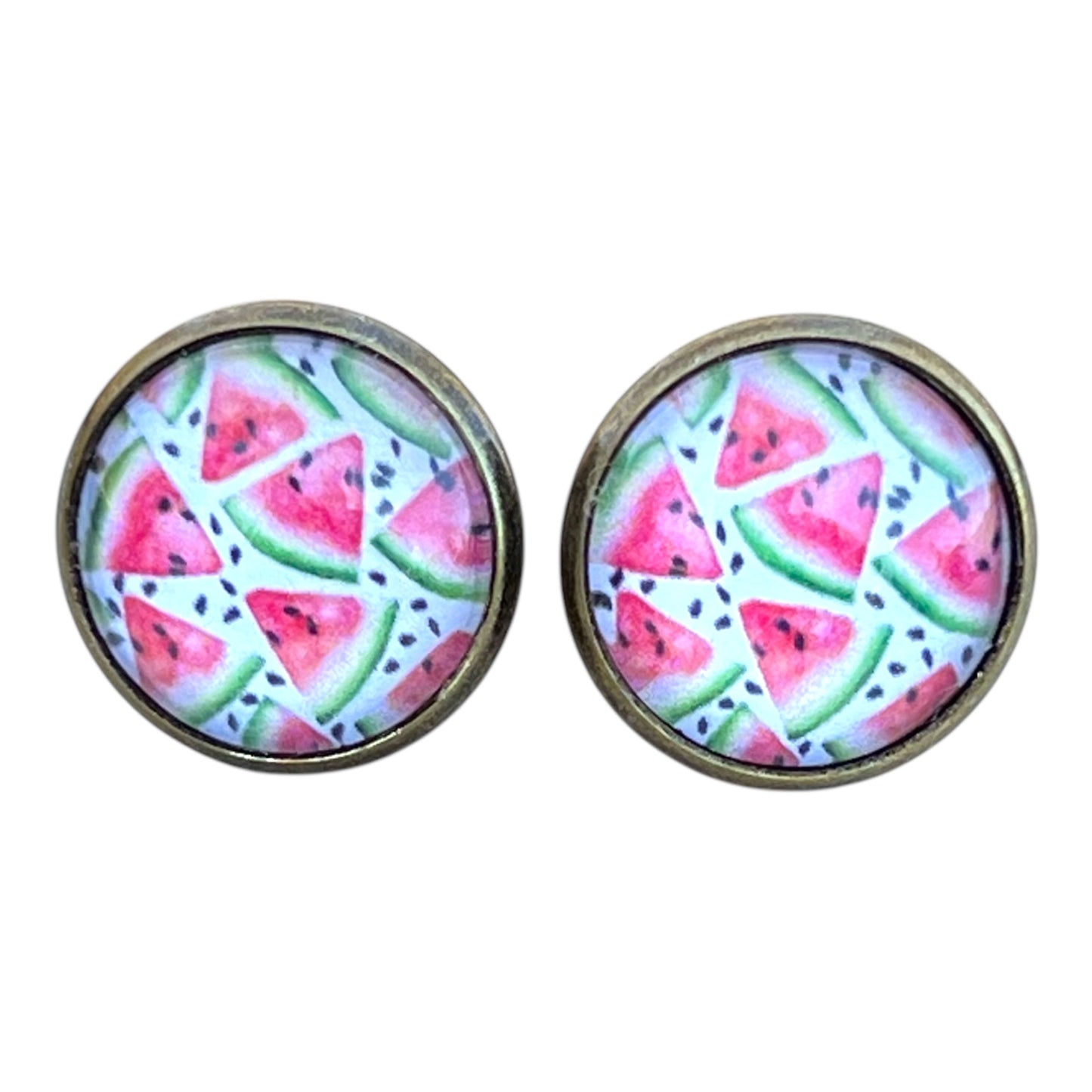 Watermelon Stud Earrings – Handmade Summer Fruit Jewelry