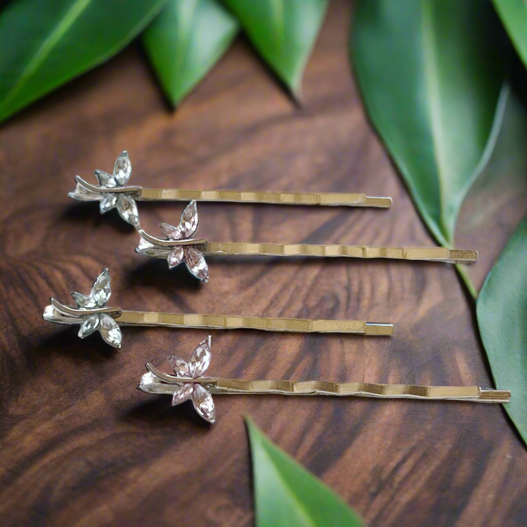 Light Blue & Purple Hair Pins - Whimsical Dragonfly Bobby Pins