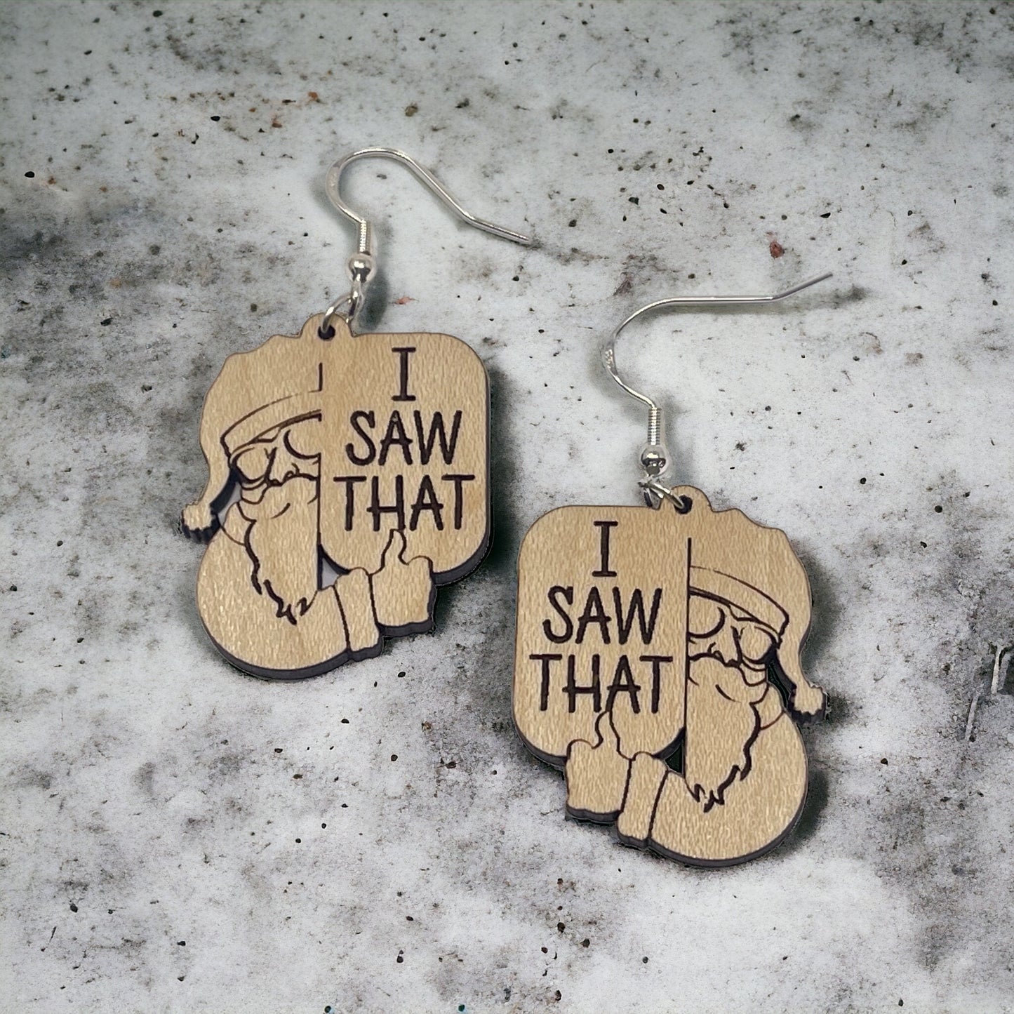 Funny Santa Earrings, Rustic Dangle Earring, Funny Quotes Earring, Cute Winter Holiday Earring, Wooden Word Earring, Country Western Jewelry