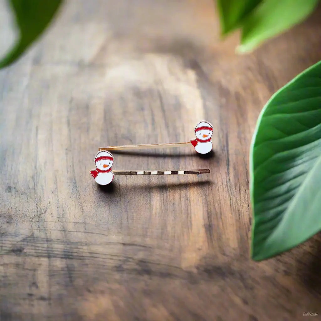 Penguin Hair Pins - Red & White Penguin Bobby Pin Set of 2 Be Grace Be Love Boutique