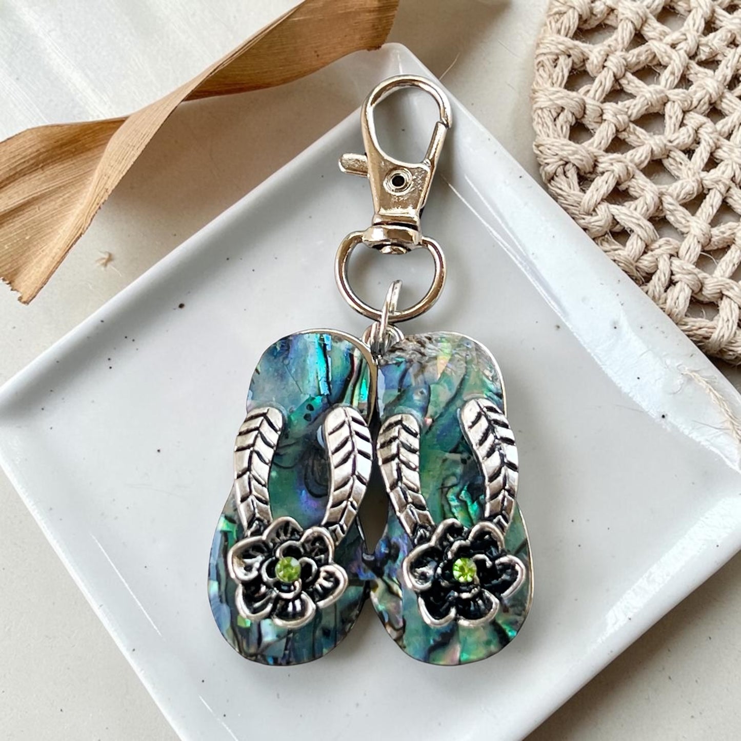 Abalone Coastal Purse Charm Trio – Premium Beach Gift Set