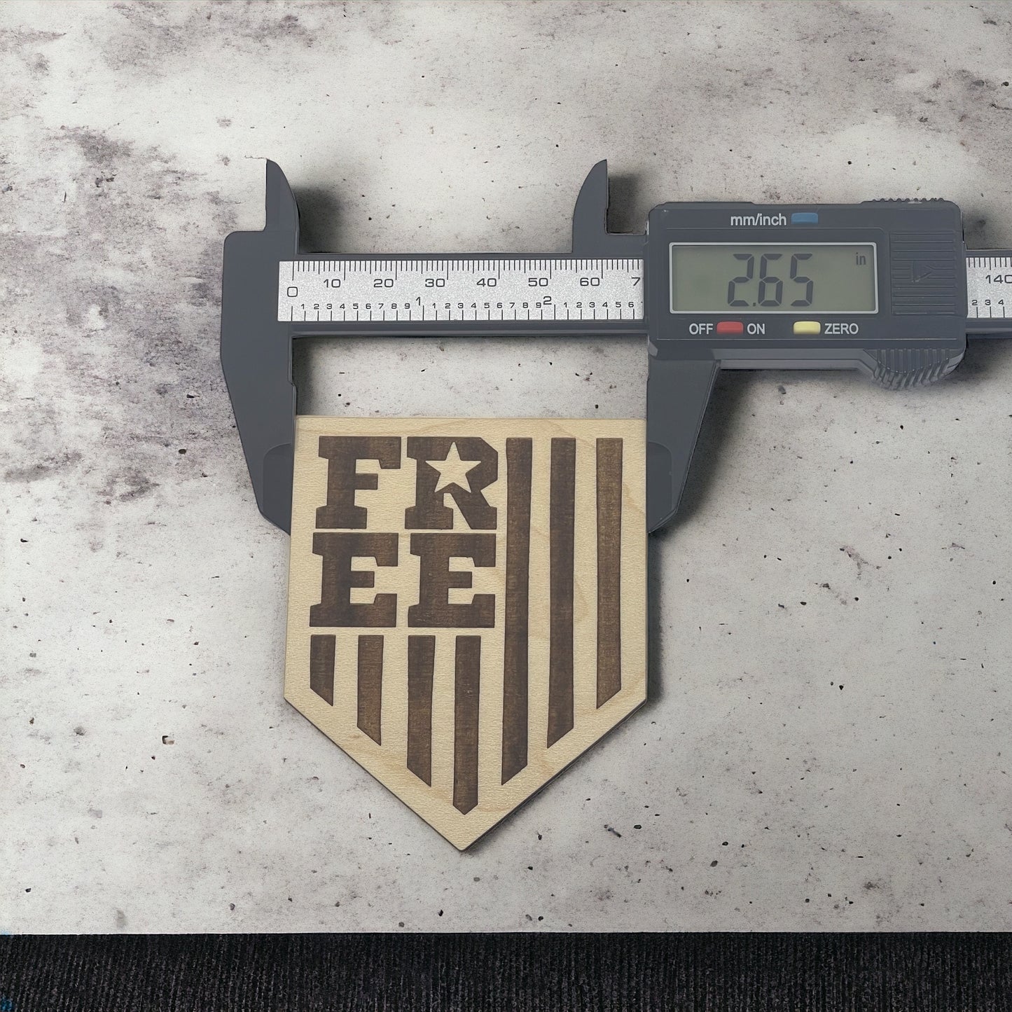 Bold Free Shield Magnet – Patriotic Wooden Decor Gift