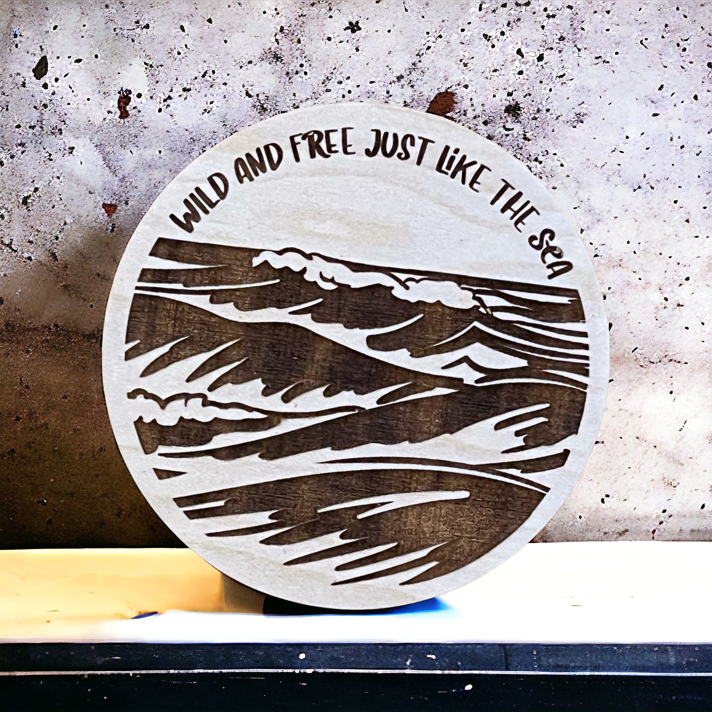 Wild and Free Ocean Magnet – Coastal Nautical Wood Decor