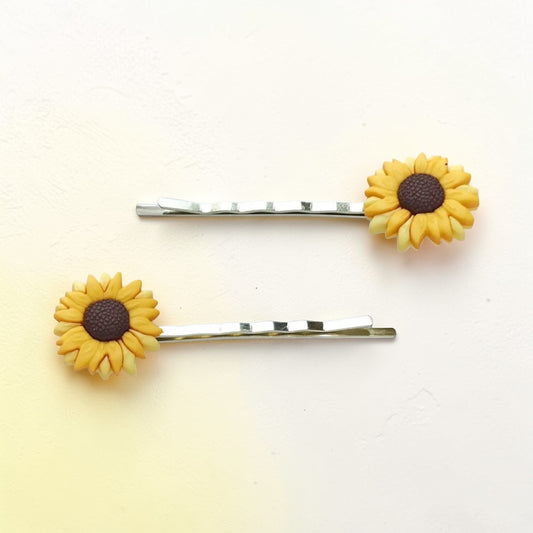 Sunflower Hair Pins: Bright & Cheerful Floral Accessories Be Grace Be Love Boutique