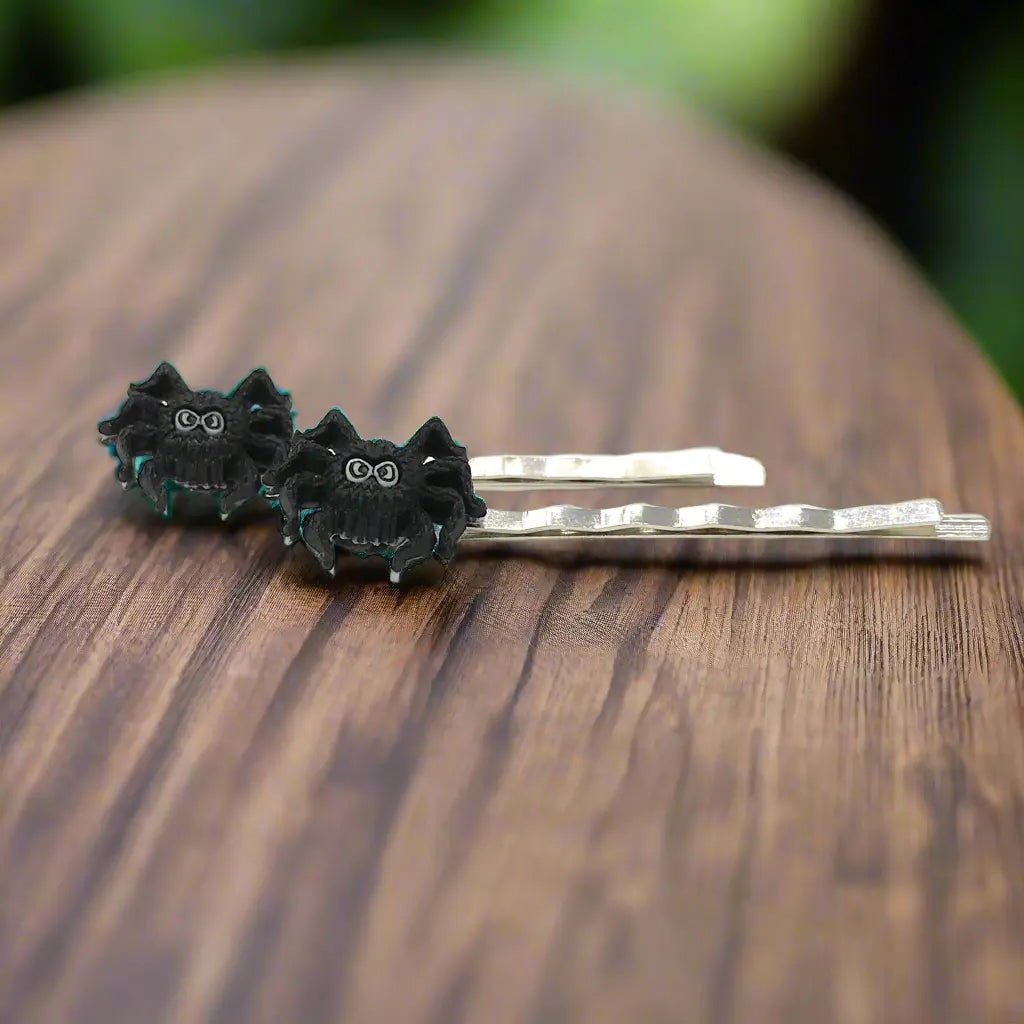 Black Spider Halloween Hair Pins - Spooky and Fun Halloween Accessories Be Grace Be Love Boutique