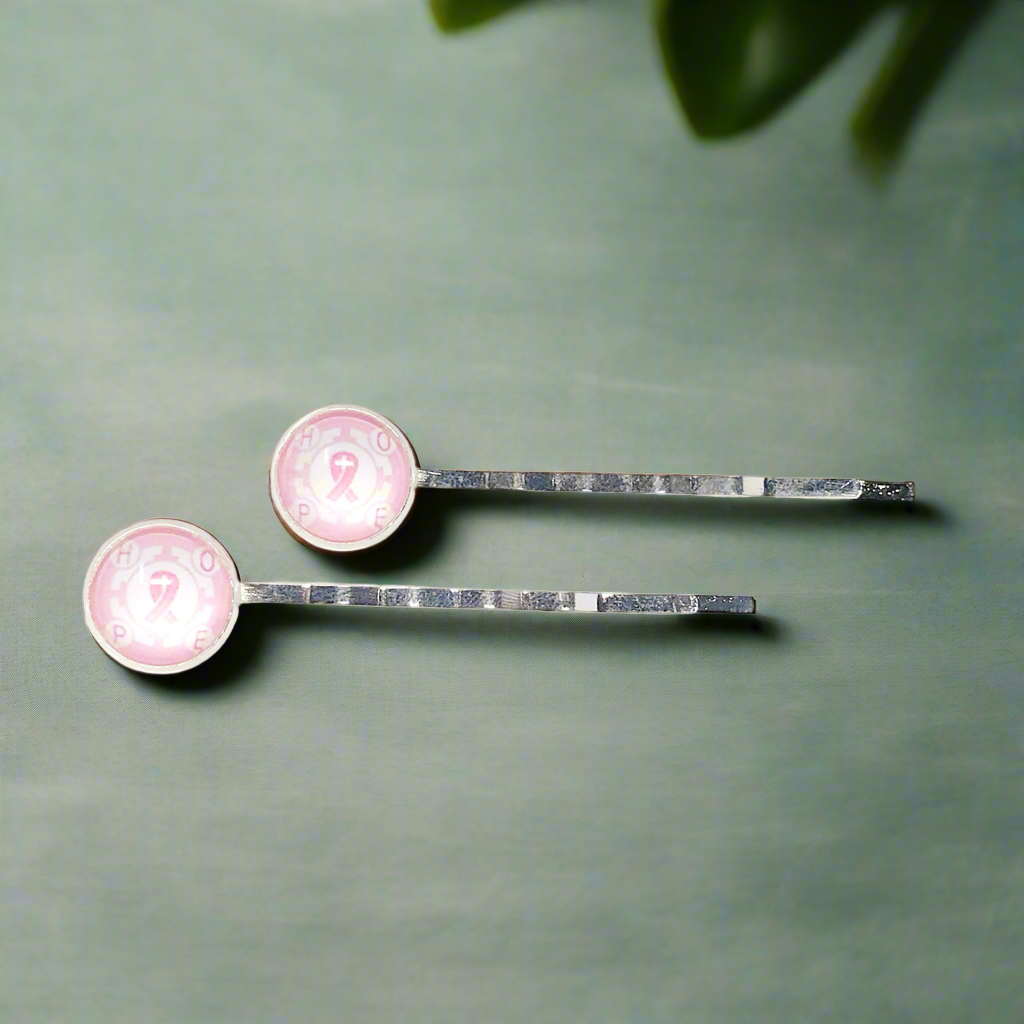 Horquillas para el pelo de concientización sobre el cáncer de mama Hope Pink