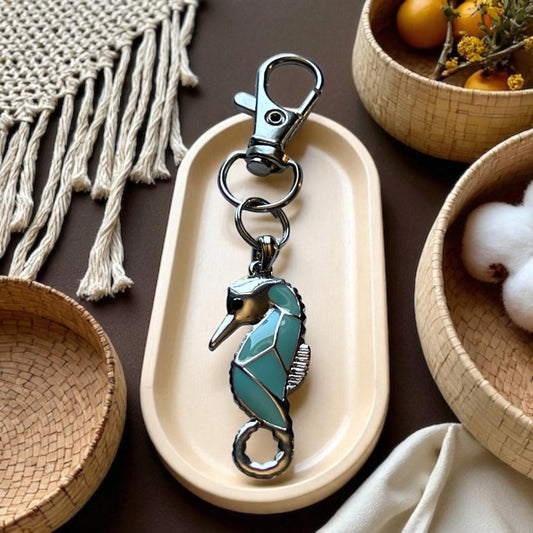 Seahorse Purse Charm – Ocean-Inspired Coastal Keychain for Women