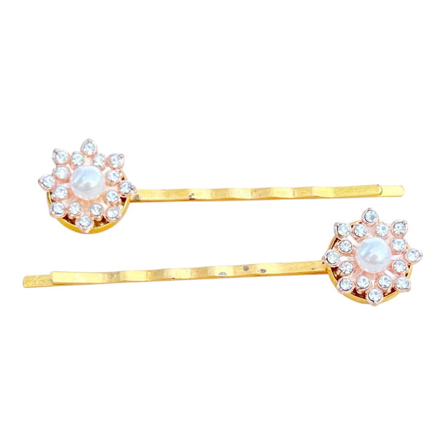 Gold Crystal Hair Pins – Set of 2 Vintage-Inspired Wedding Accessories