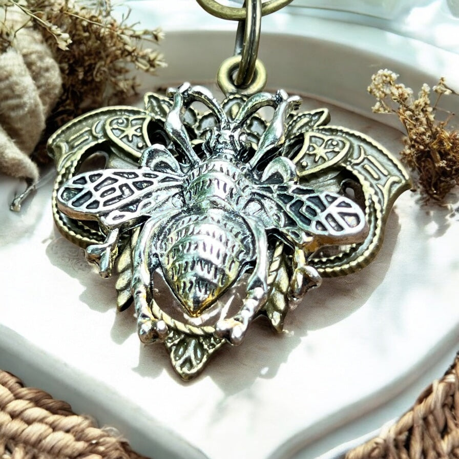 Gothic Bee Purse Keychain Charm - Steampunk Accessory