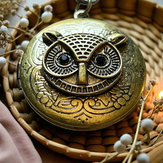 Owl Locket Purse Charm – Antique Bronze Bag Clip with Hidden Compartment Be Grace Be Love Boutique