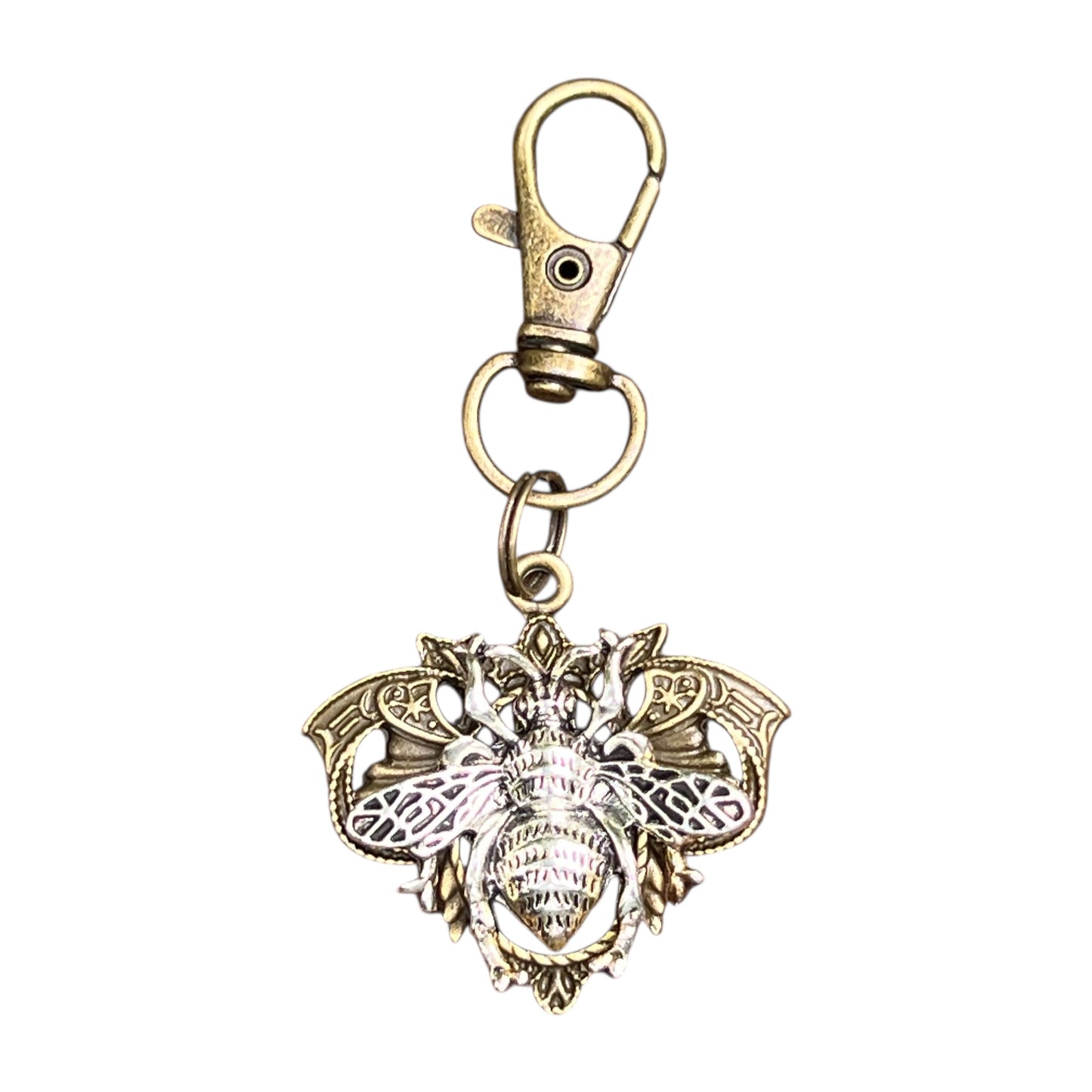 Gothic Bee Purse Keychain Charm - Steampunk Accessory