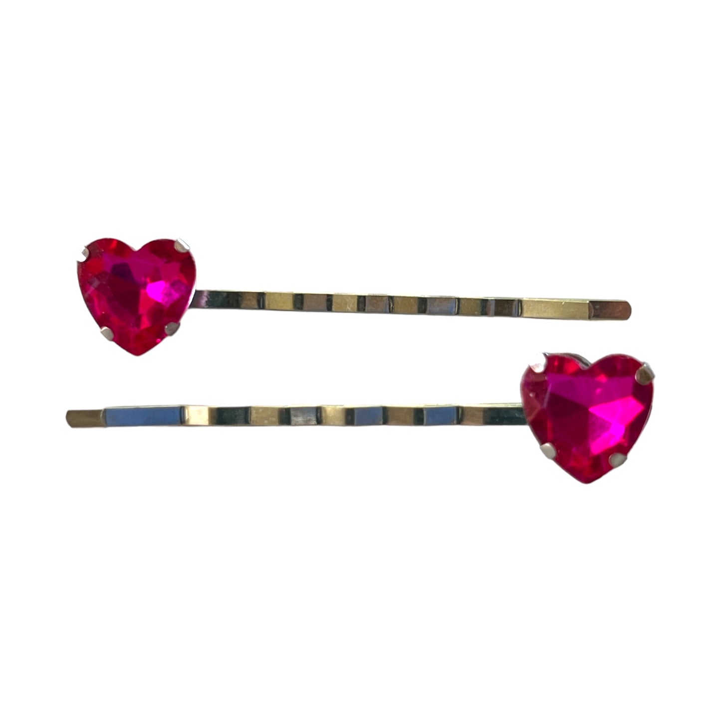 Pink Heart Hair Pins – Set of 2 Romantic Boho Accessories