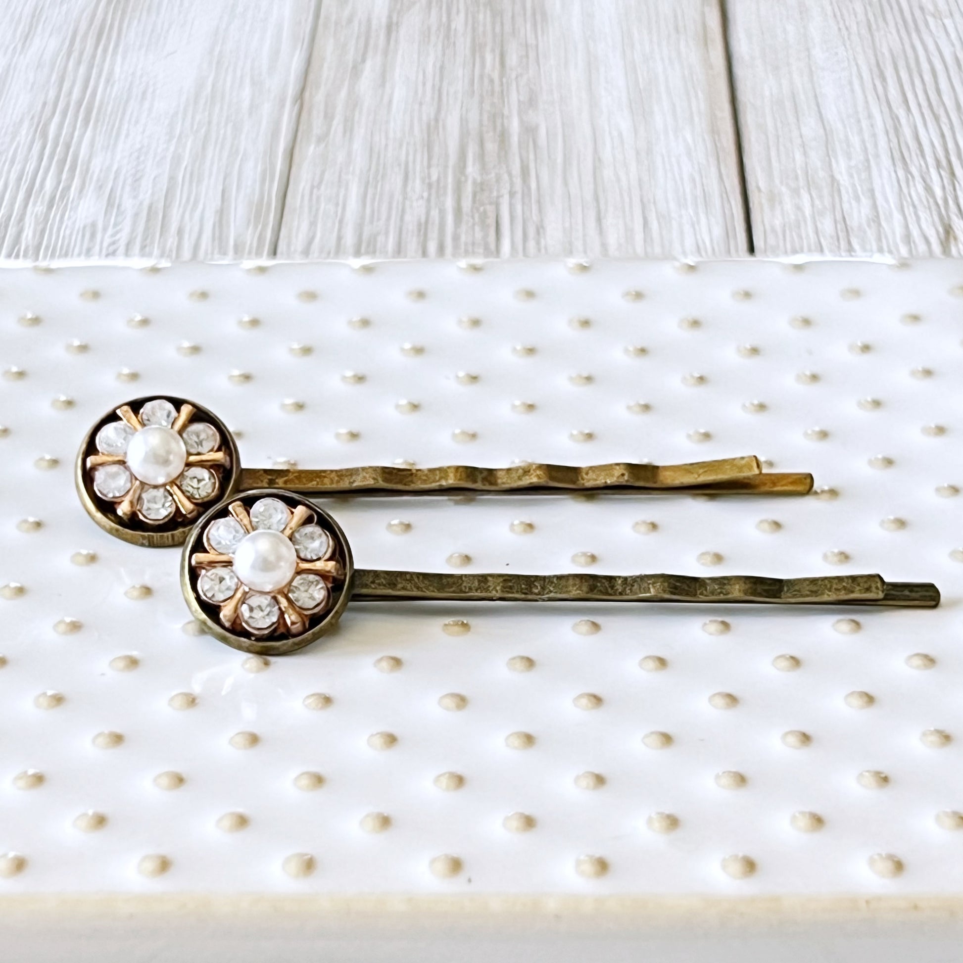 Floral Rhinestone & Pearl Hair Pin Set: Elegant Accessories for Graceful Hairstyles