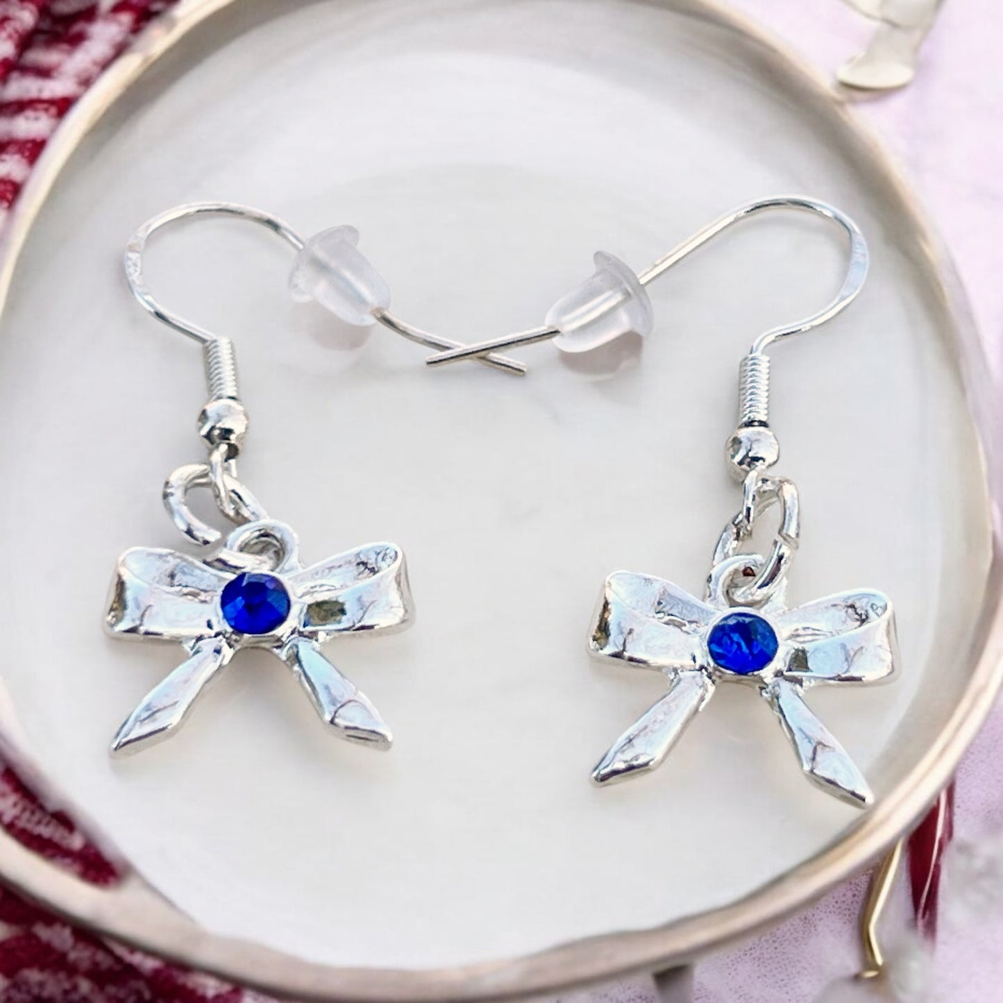 Silver Bow Earrings – Handmade Vintage-Inspired Dangles