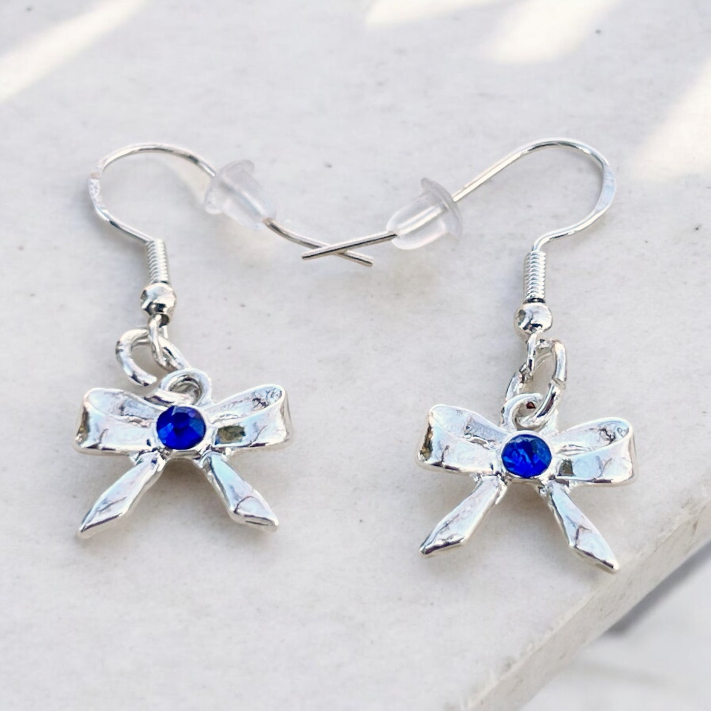 Silver Bow Earrings – Handmade Vintage-Inspired Dangles