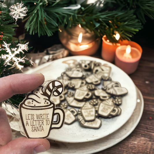 Christmas Activity Tokens for Family - Wooden Christmas Cocoa Kids Bucket List Token, Advent Calendar Filler, Xmas Countdown Coin, Child Game