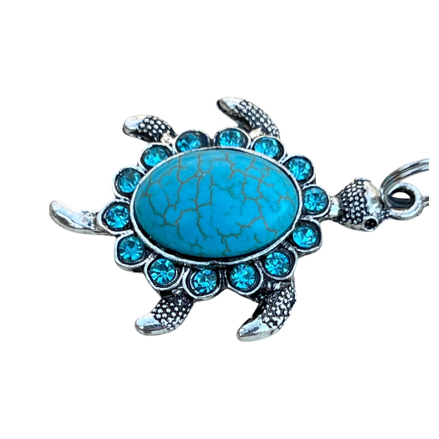 Turquoise Sea Turtle Keychain – Handmade Ocean Charm