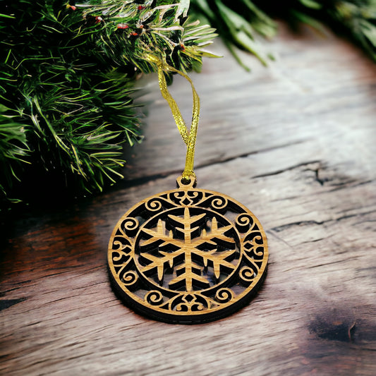 Handcrafted Wooden Snowflake Ornaments - Rustic Whimsical Holiday Decor | Charming Festive Seasonal Decorations