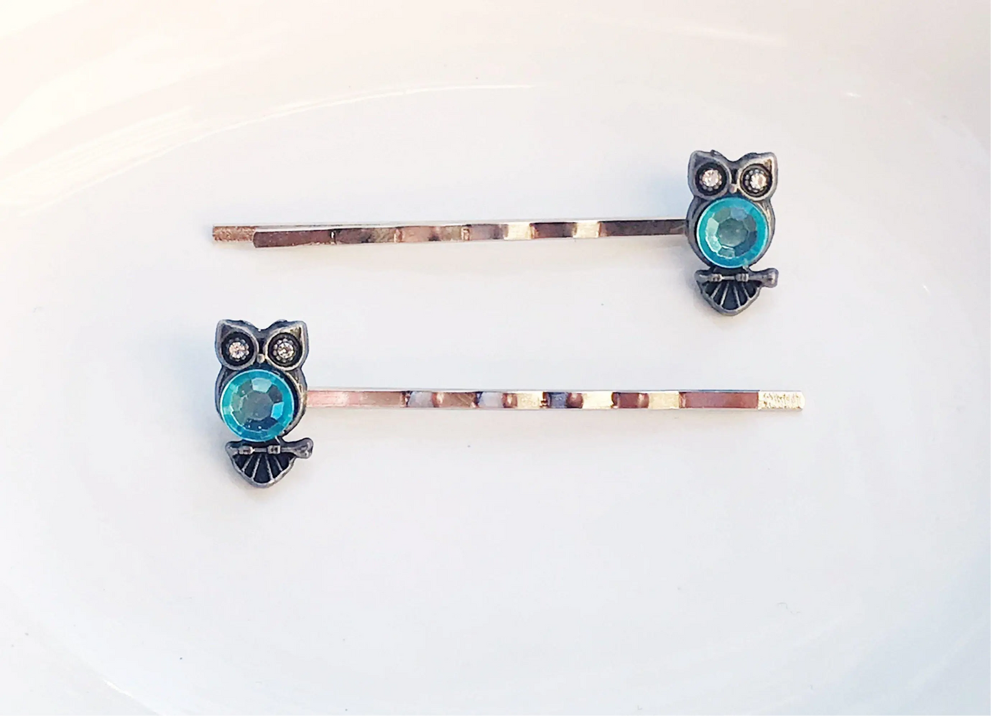 Blue Green Owl Hair Pins - Boho-Bobby Pins for Women Be Grace Be Love Boutique