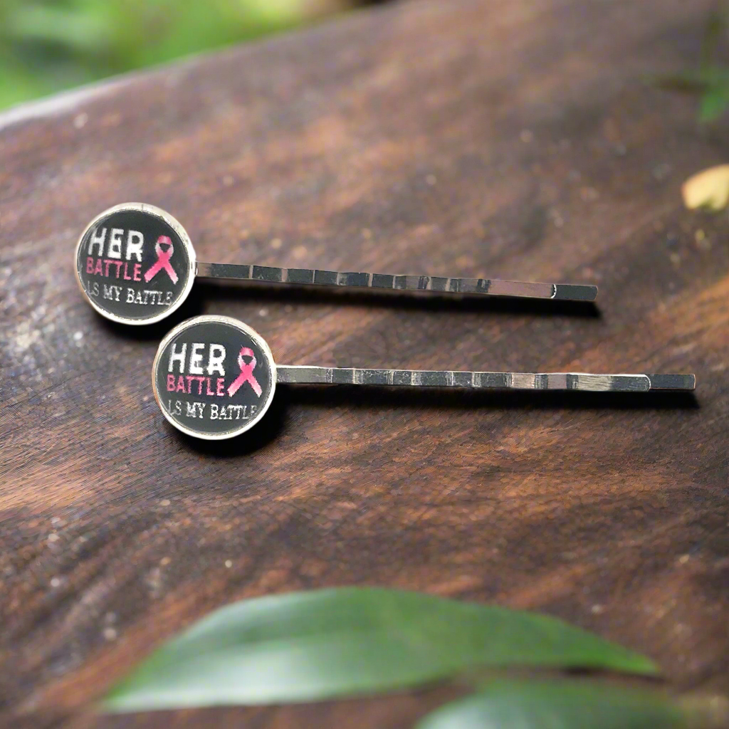 Breast Cancer Awareness Ribbon Hair Pins - Supportive and Stylish Accessories
