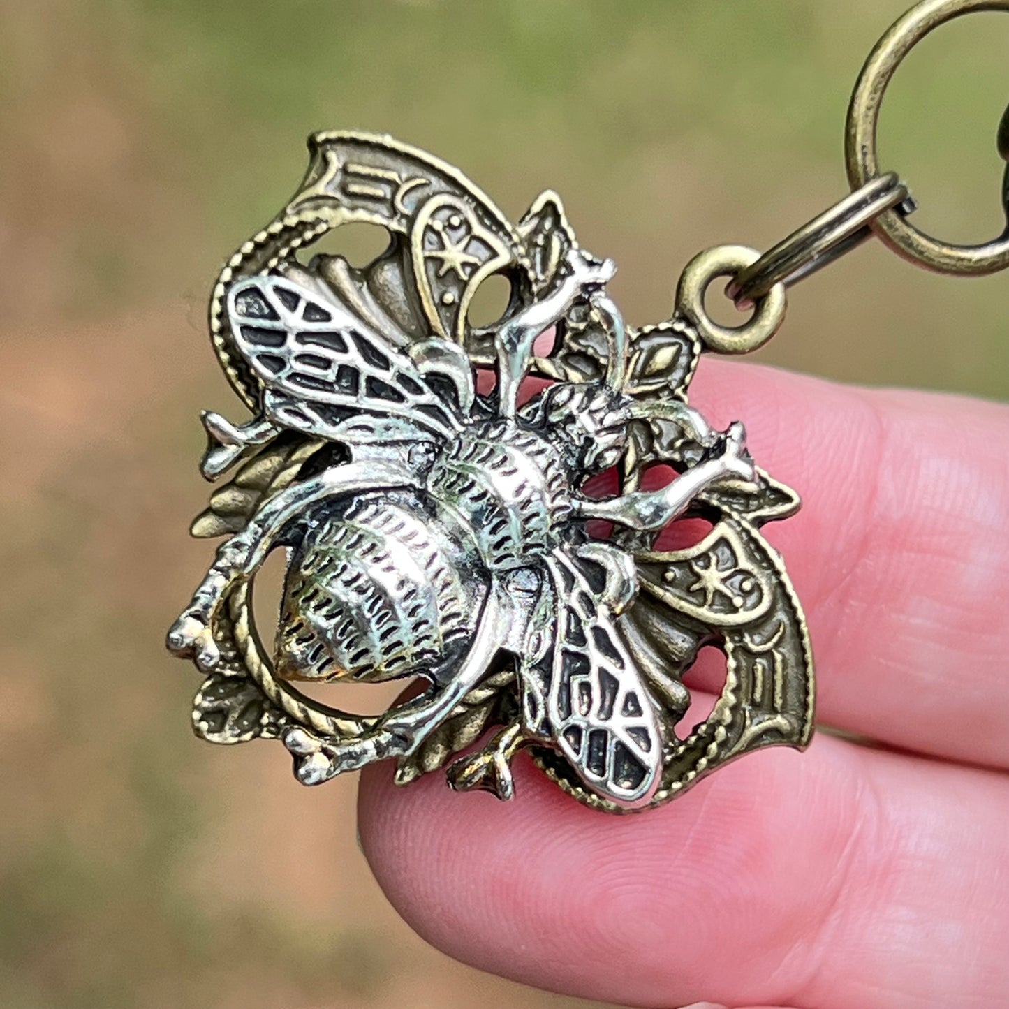 Gothic Bee Purse Keychain Charm - Steampunk Accessory