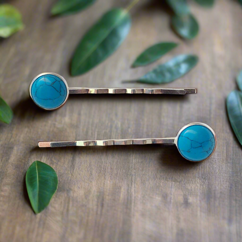 Turquoise Hair Pin - Western Cowgirl Decorative Bobby Pins