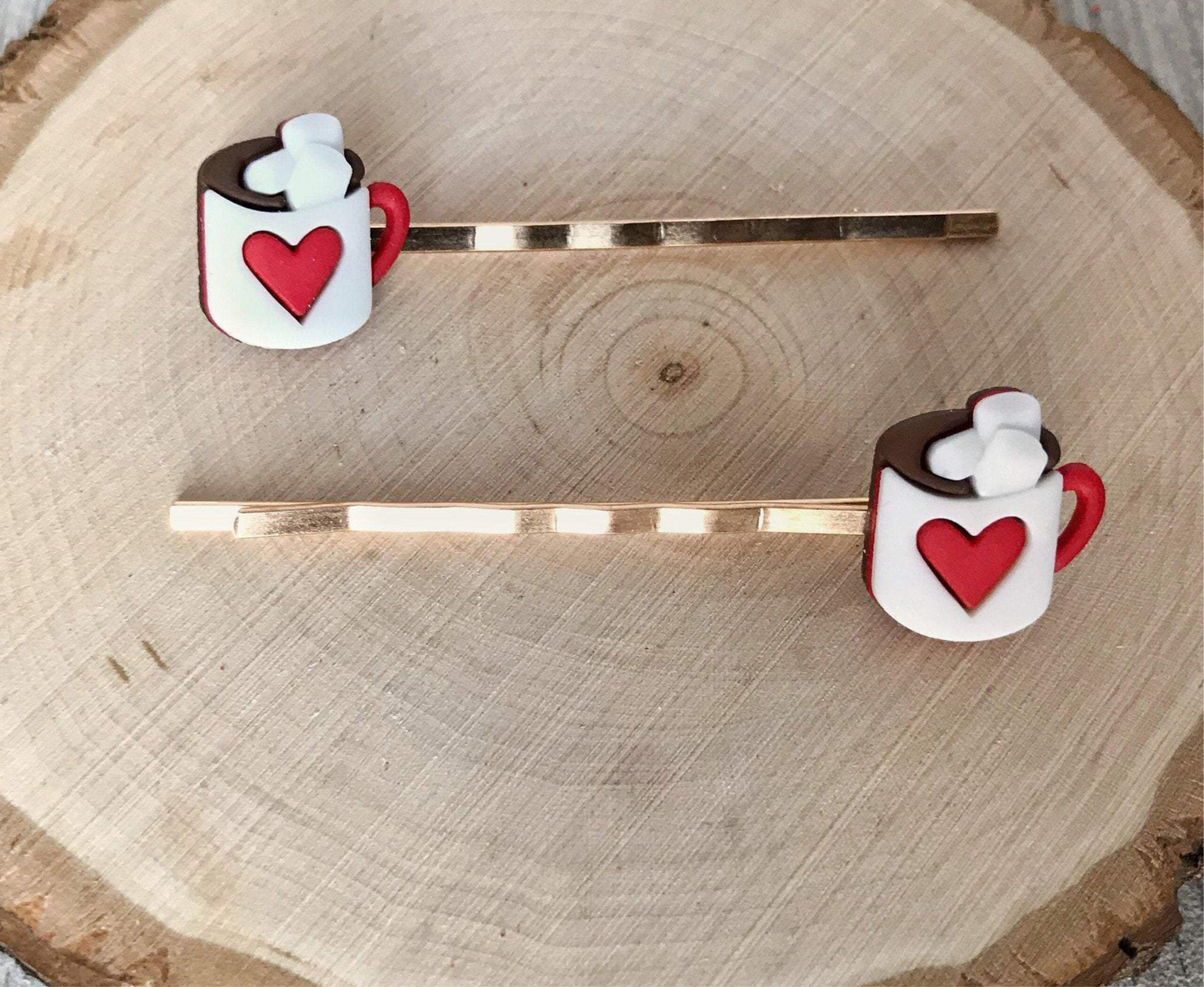 Hot Cocoa Bobby Pins - Festive Winter Hair Pins