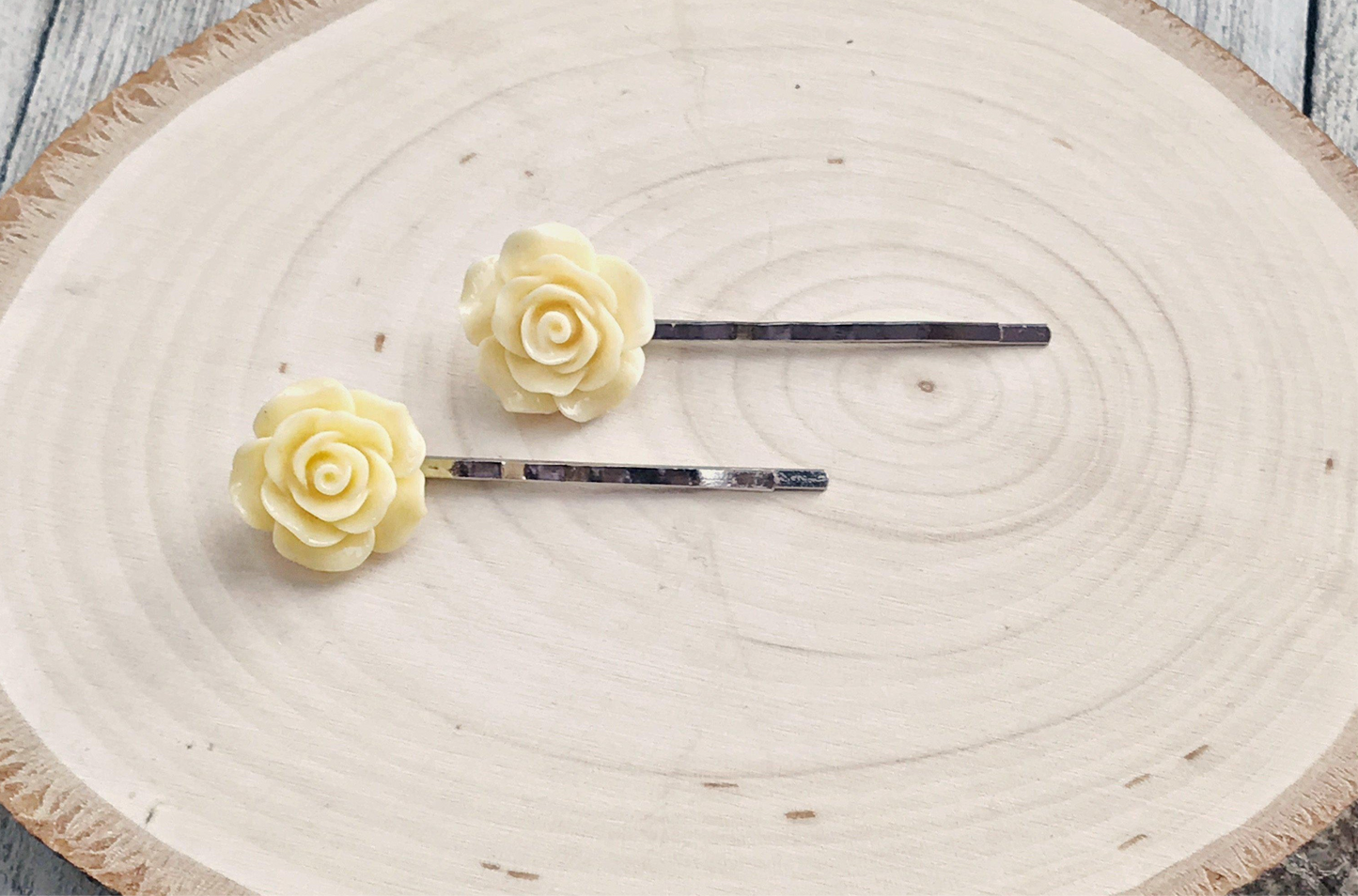 Yellow Flower Hair Pins - Delicate and Elegant Accessories