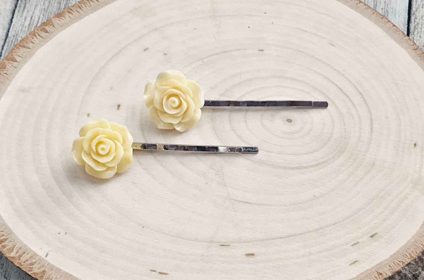 Yellow Flower Hair Pins - Delicate and Elegant Accessories Be Grace Be Love Boutique