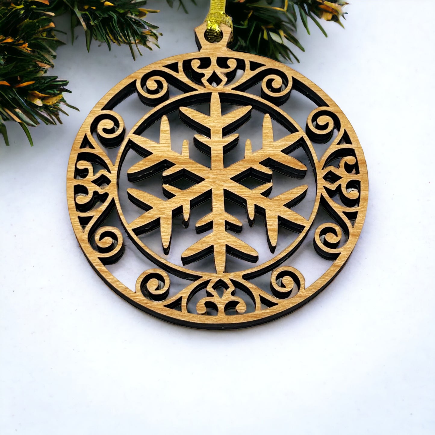 Handcrafted Wooden Snowflake Ornaments - Rustic Whimsical Holiday Decor | Charming Festive Seasonal Decorations