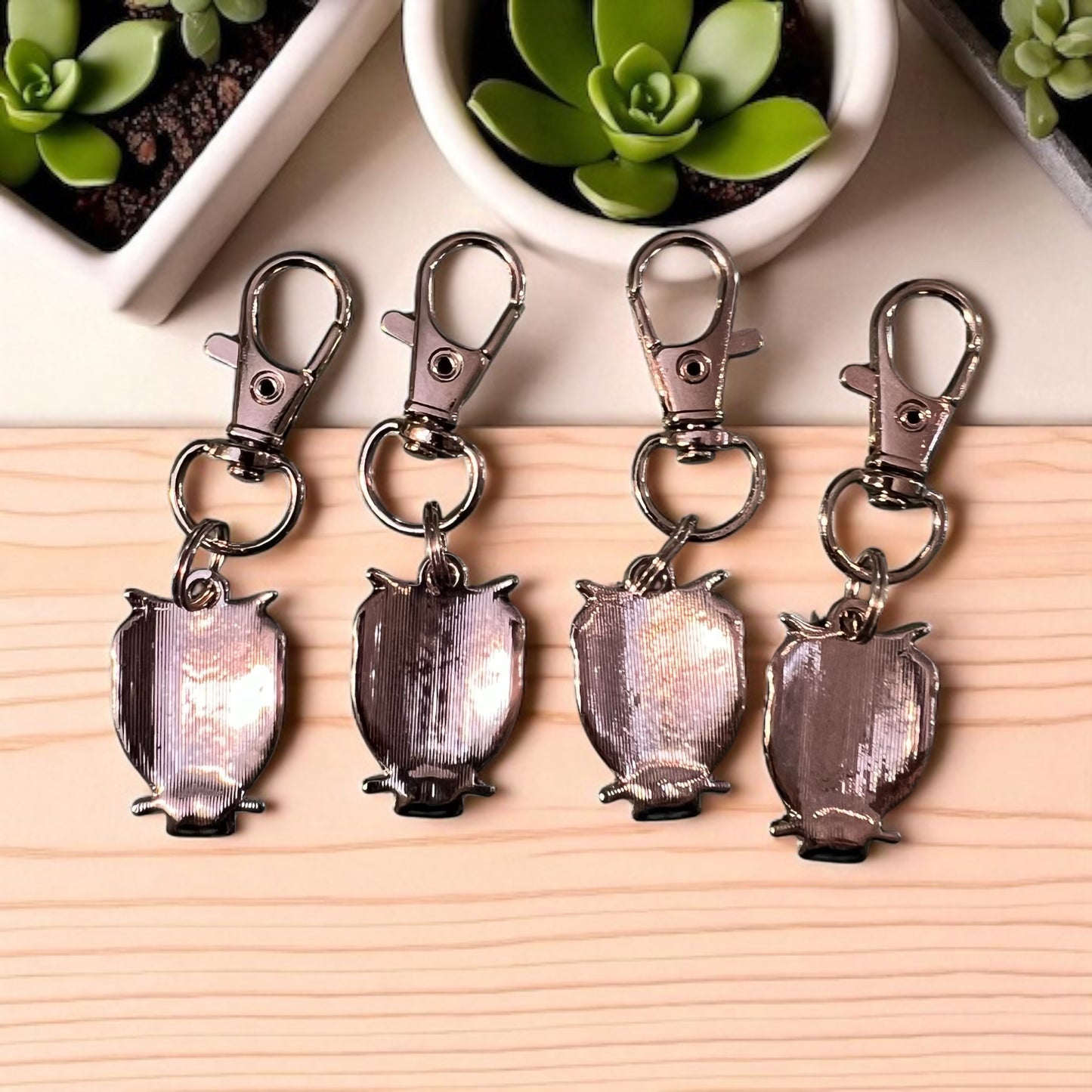 Vibrant Multi-Colored Owl Keychain Purse Charms - Whimsical Accessories