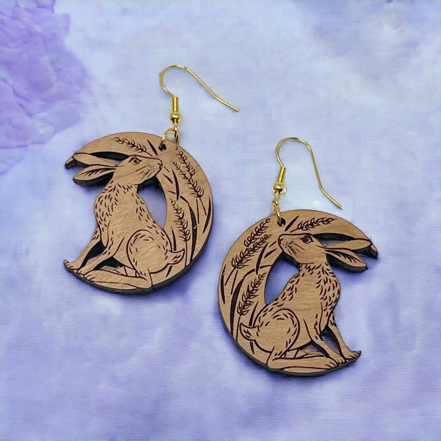 Woodland Rabbit Moon Earrings – Nature-Inspired Boho Forest Jewelry