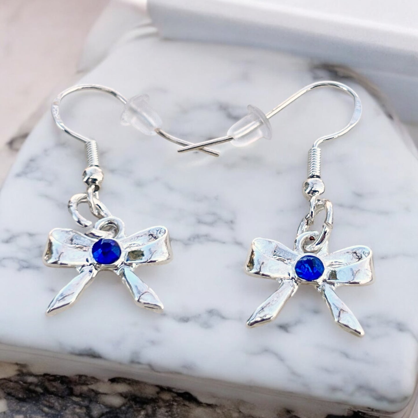 Silver Bow Earrings – Handmade Vintage-Inspired Dangles