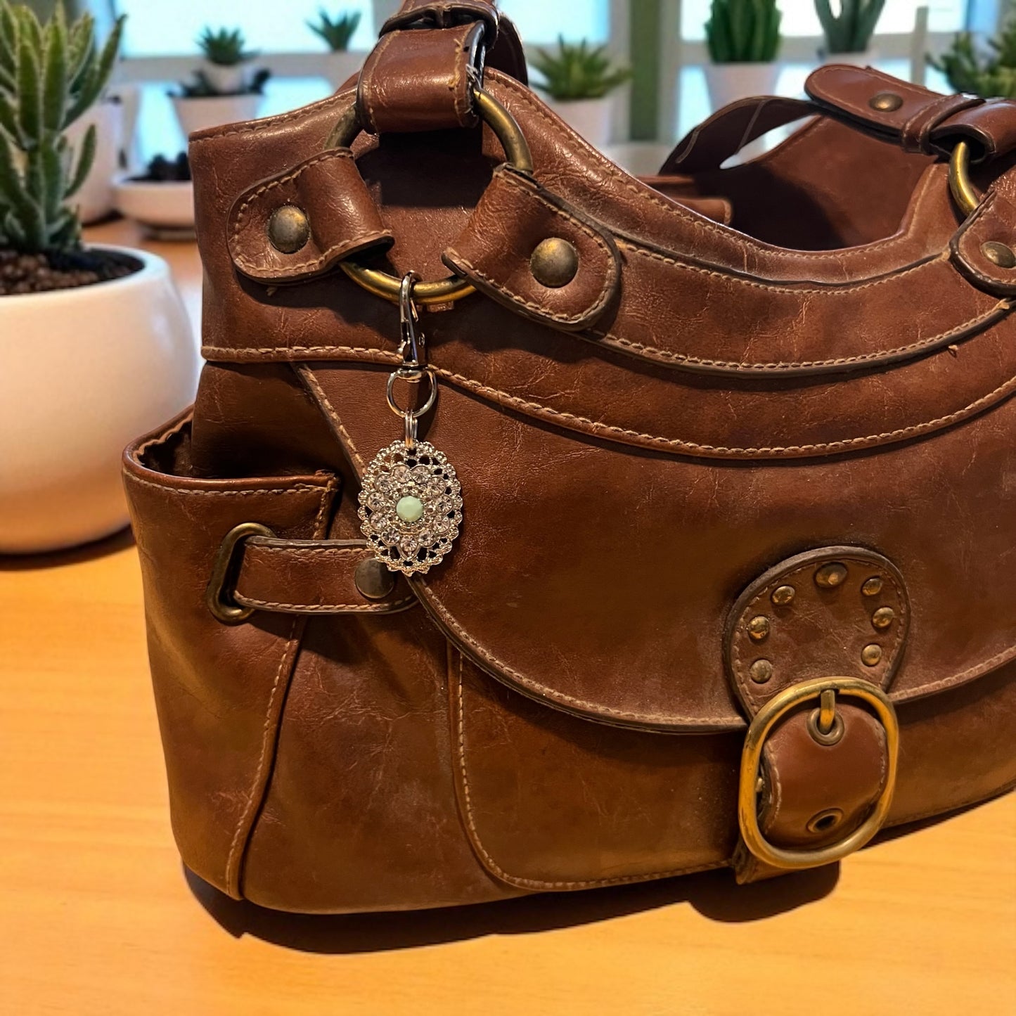 Western Rhinestone Purse Charm