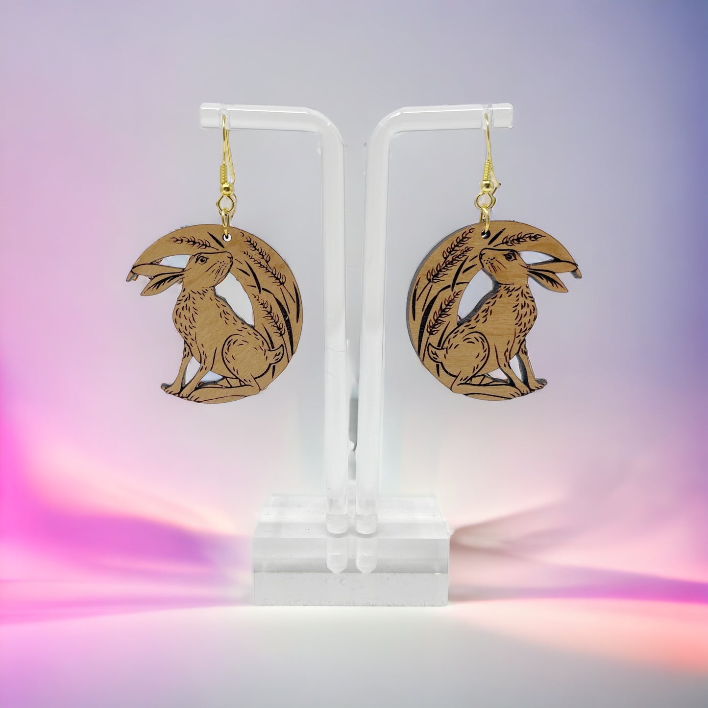 Woodland Rabbit Moon Earrings – Nature-Inspired Boho Forest Jewelry