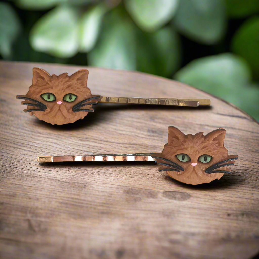 Cat Hair Pins - Whimsical Feline Bobby Pins