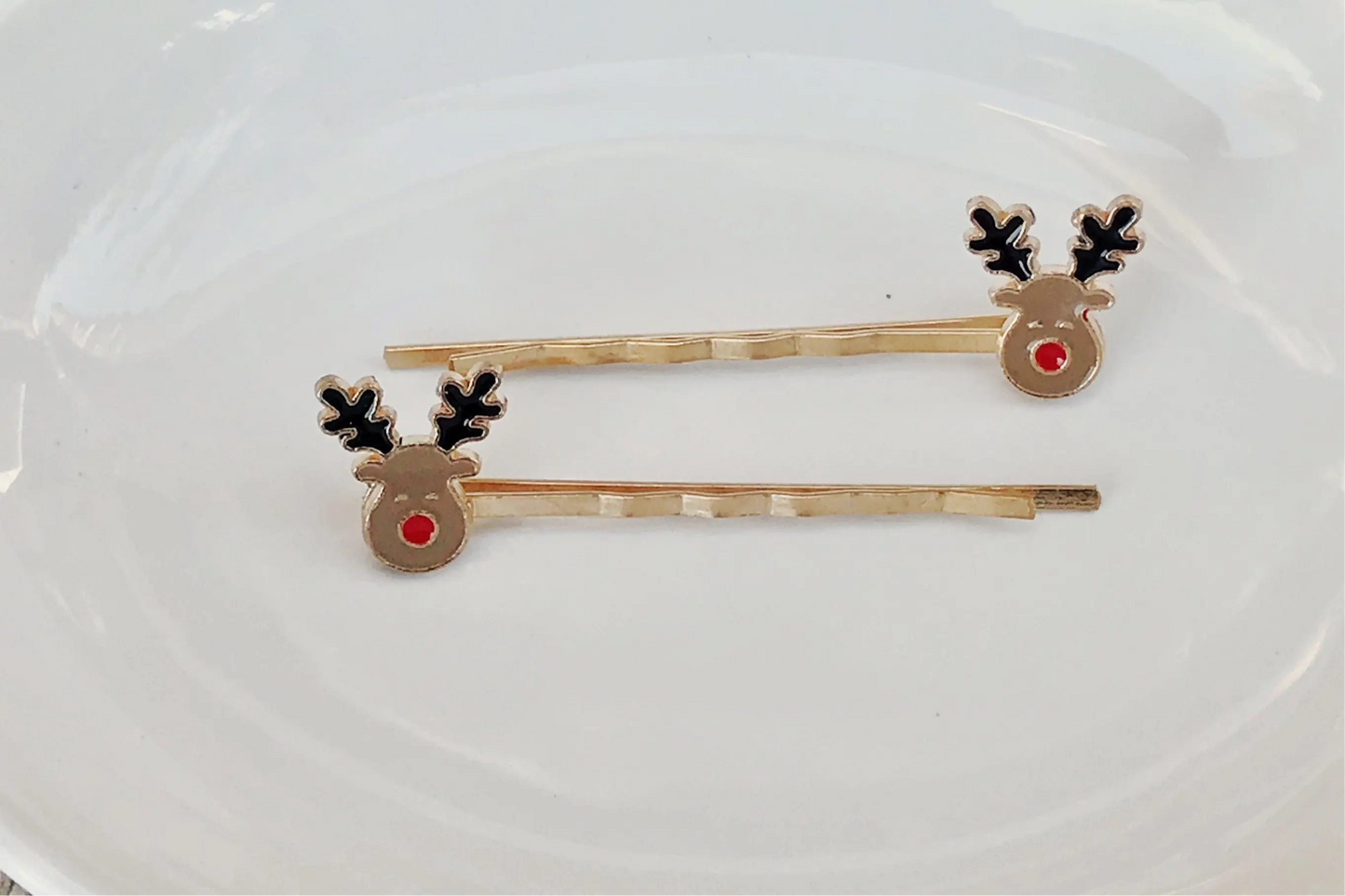 Reindeer Hair Pins - Winter Holiday Christmas Bobby Pins Be Grace Be Love Boutique