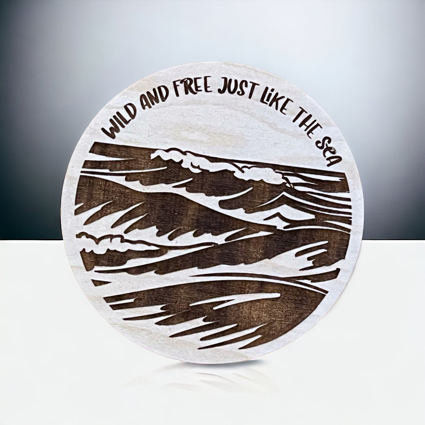 Wild and Free Ocean Magnet – Coastal Nautical Wood Decor