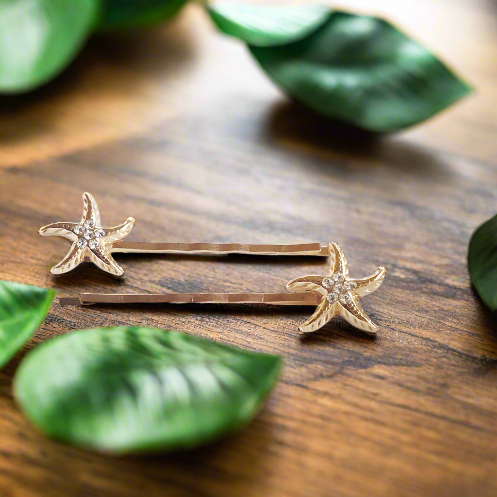 Gold Starfish Hair Pins