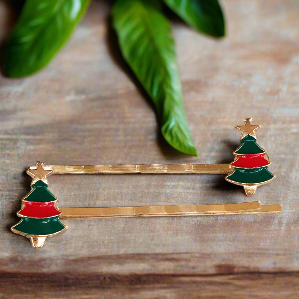 Christmas Tree Holiday Bobby Pins