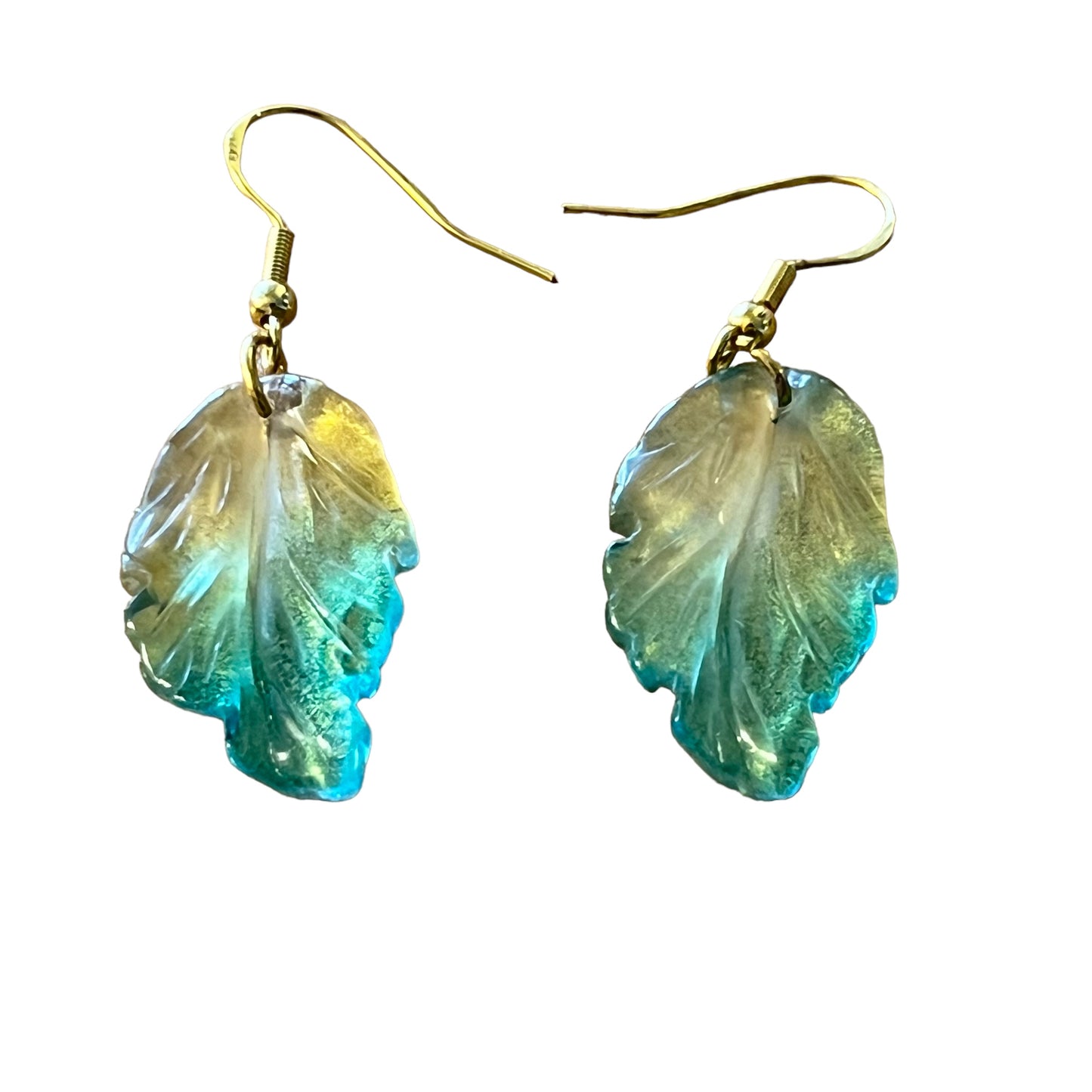 Czech Glass Leaf Earrings – Boho Nature-Inspired Dangles